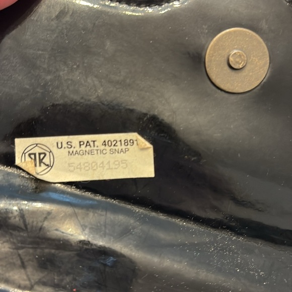 Vintage Esprit Black Patent Leather Small Bag w/top handle + detachable strap - Picture 7 of 7